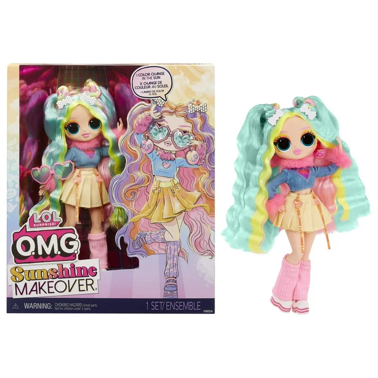 LOL Surprise OMG Sunshine Color Change Bubblegum DJ Fashion Doll with Color Changing Hair and Fas... | Walmart (US)
