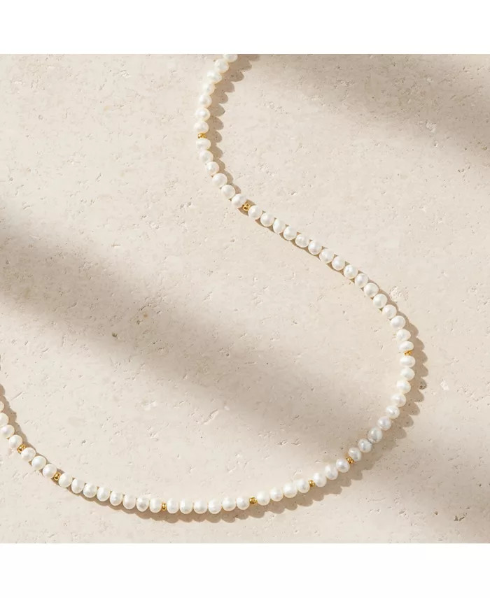 Joey Baby 18K Gold Plated Freshwater Pearls with Rose Gold Beads- Mathilde Necklace 17 | Macy's