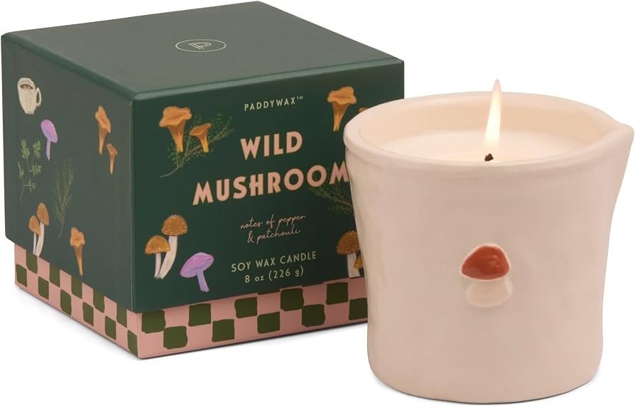 Paddywax Bistro Hand Painted Scented Candle, Wild Mushroom, 8 oz | Amazon (US)