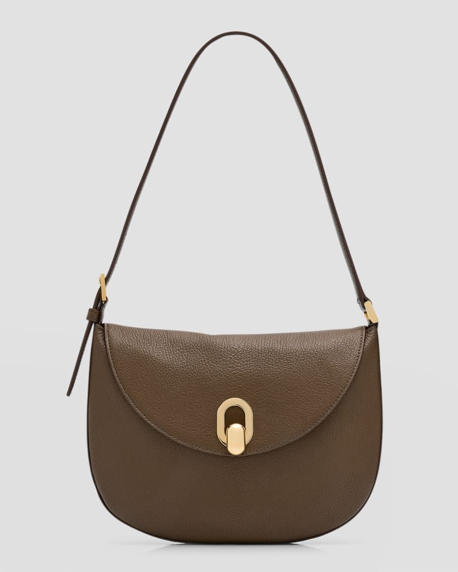 Savette Tondo Small Flap Leather Hobo Bag | Neiman Marcus
