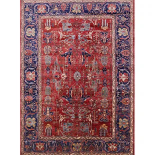 Bungalow Rose Francys Oriental Red/Blue Area Rug | Wayfair North America