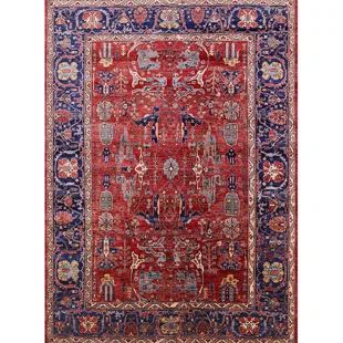 Bungalow Rose Francys Oriental Red/Blue Area Rug | Wayfair North America