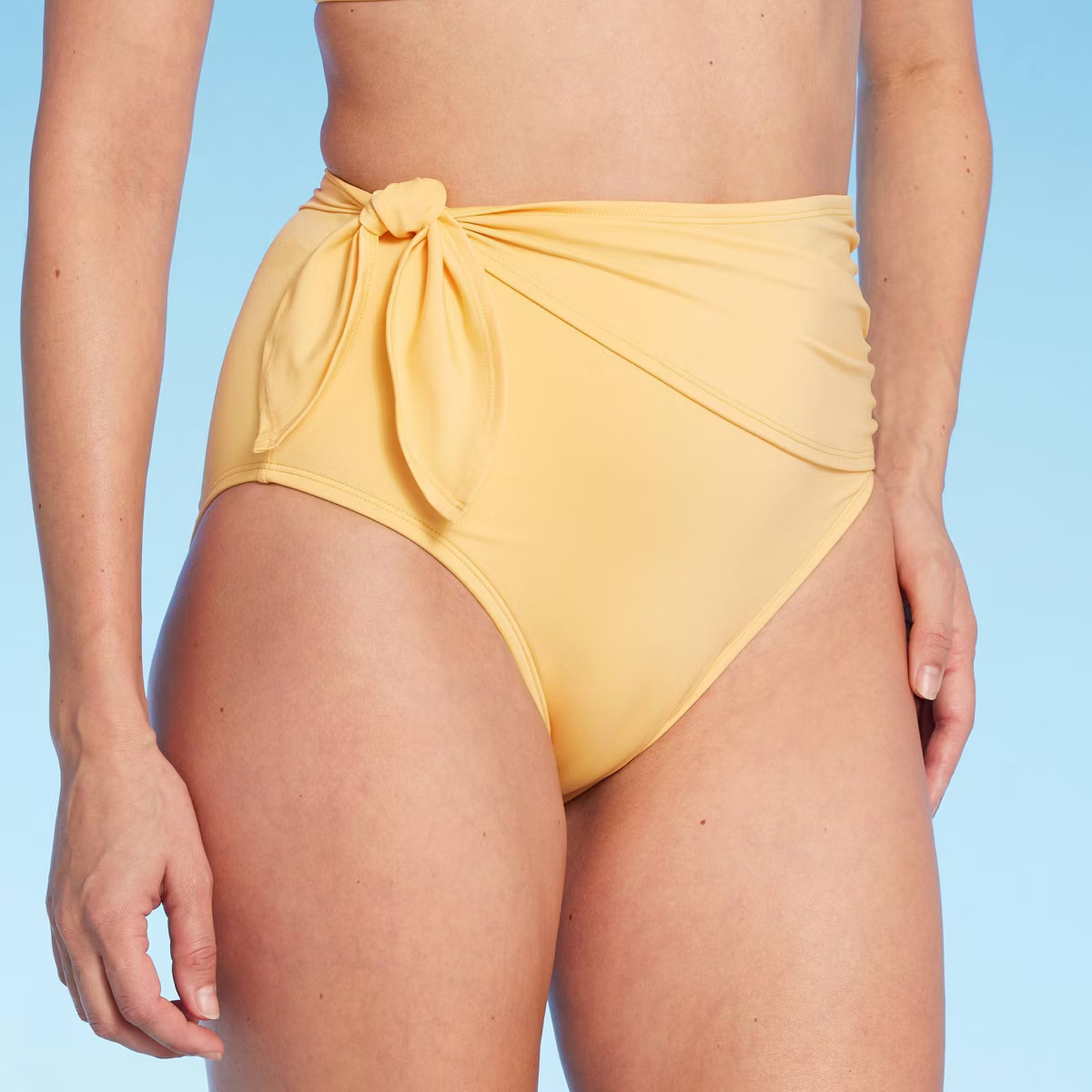 Women's Sash Tie High Waist Medium Coverage Bikini Bottom - Kona Sol™ Yellow | Target
