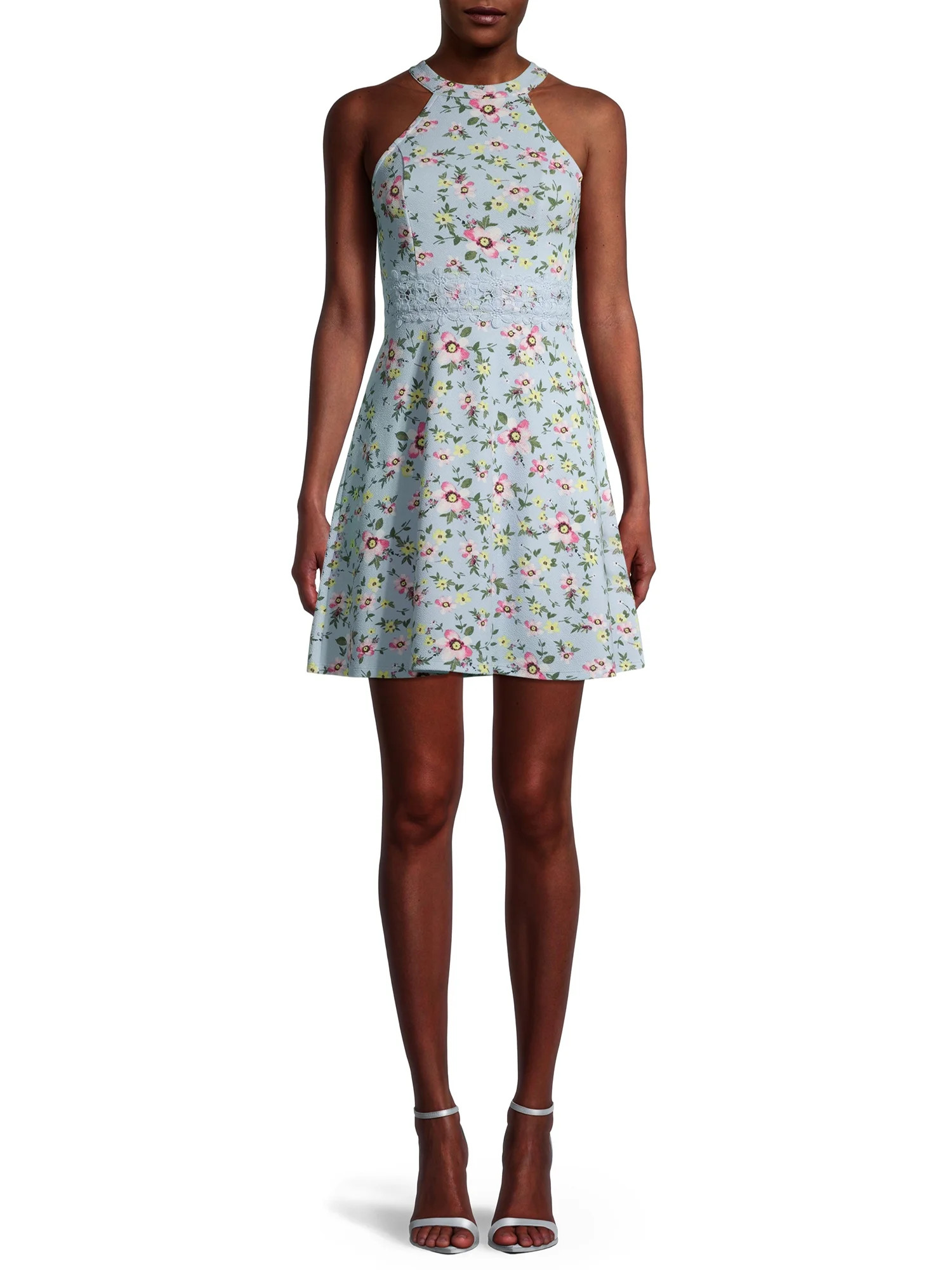 NO BOUNDARIES HALTER NECK SKATER DRESS | Walmart (US)