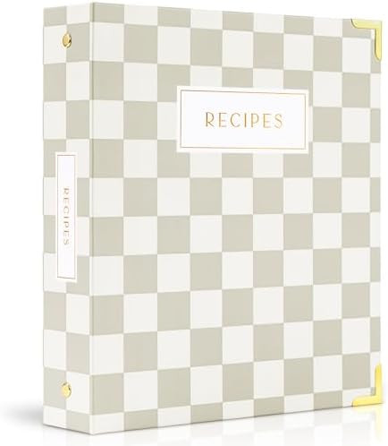 Aesthetic Recipe Binder with Waterproof Cover - The Perfect Recipe Book with Plastic Sleeves to W... | Amazon (US)