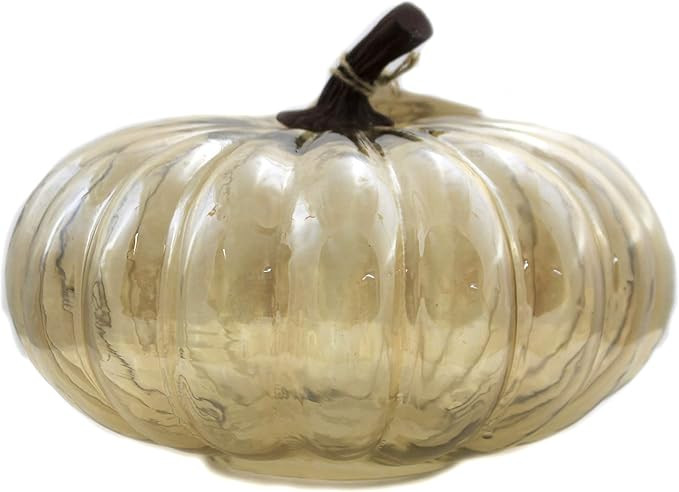 Fall Pumpkin/Gourd Glass Glass Thanksgiving - One Pumpkin Inches - 241283 Lt Brown Sh - Multicolo... | Amazon (US)