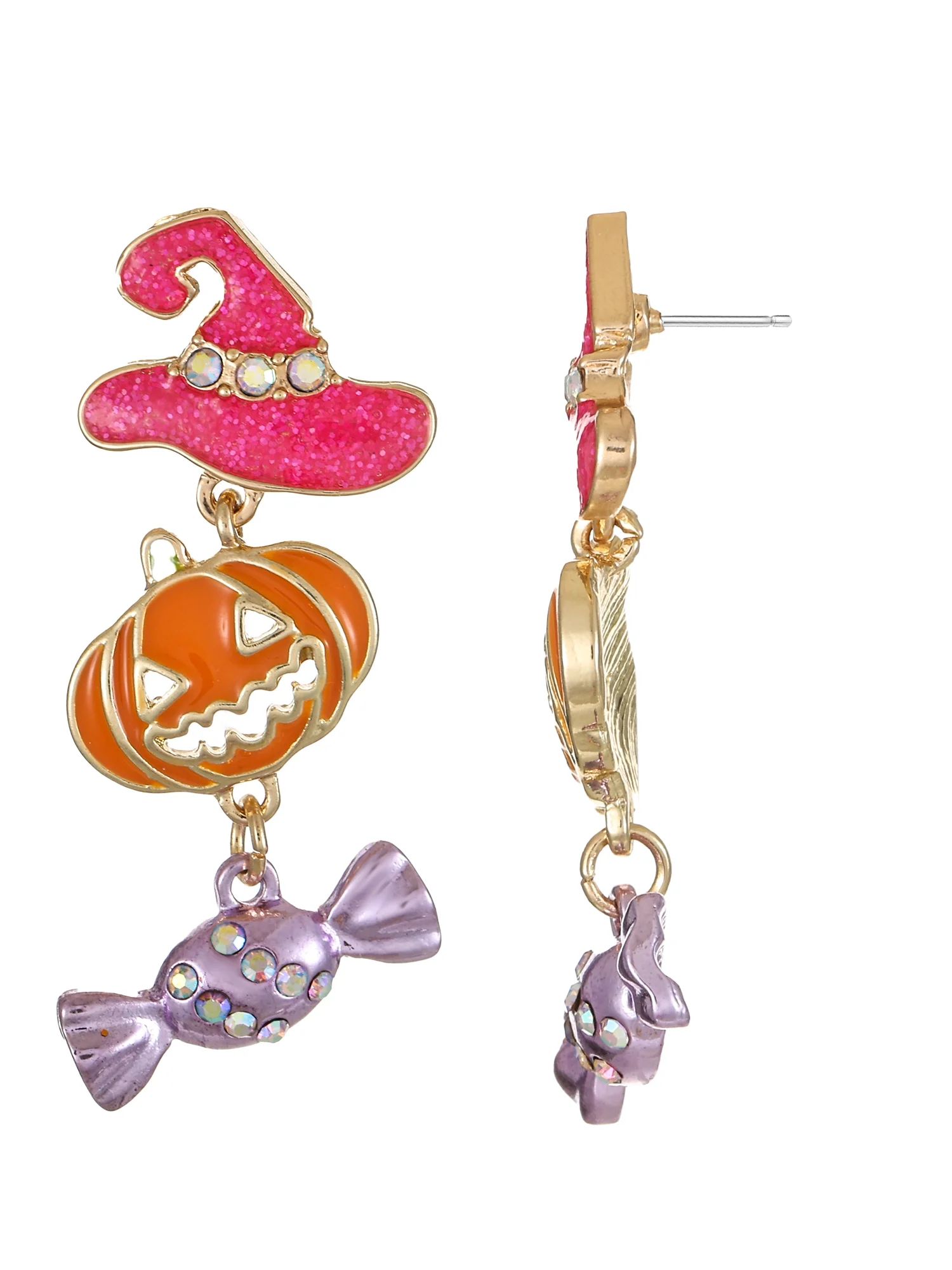 Way to Celebrate Halloween Motif Linear Earring, 1 Pair, Multicolored, Female | Walmart (US)