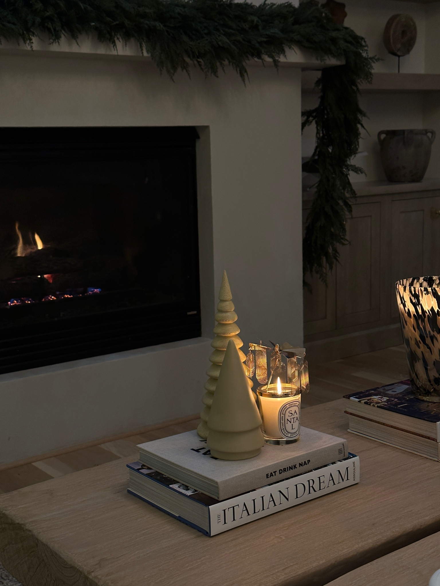 Home decor Christmas decor holidays home mantle carousel candle 