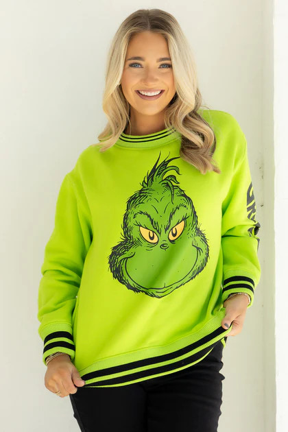 DOORBUSTER TWT Grinch Green Long Sleeve Sweatshirt | The Willow Tree