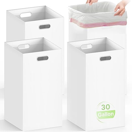 4 Pack Disposable Trash Cans for Parties, 30 Gallon Large Collapsible Garbage Cans with Handle, T... | Amazon (US)