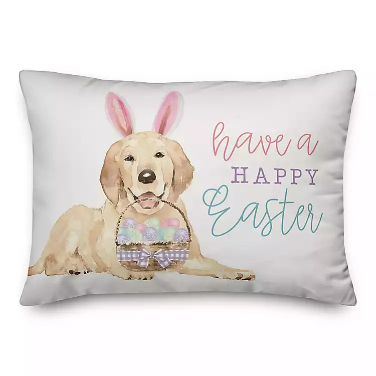 New! Happy Easter Dog Indoor/Outdoor Lumbar Pillow | Kirkland's Home