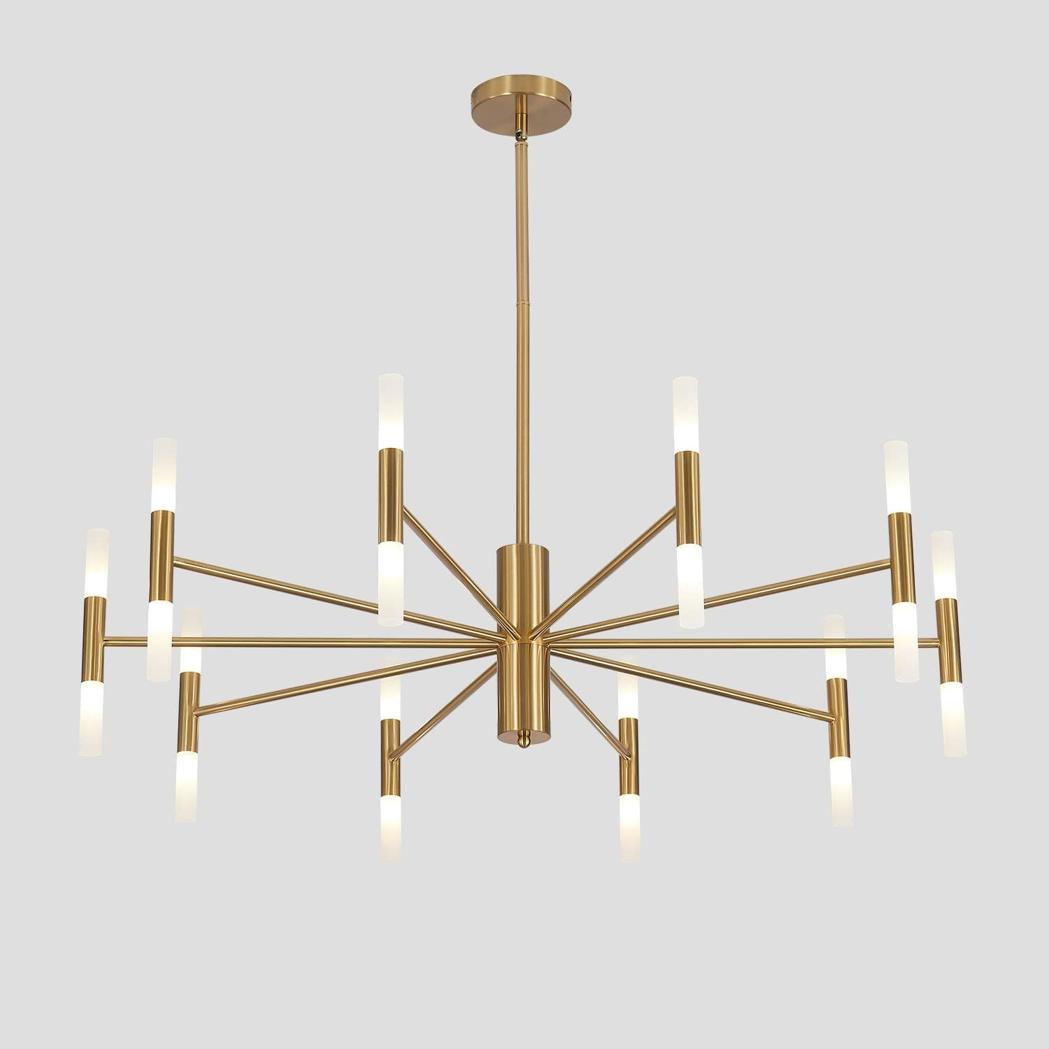 KCO Lighting Mid Century Modern Chandelier Brass Gold Chandelier Light Fixture Vintage Bedroom Ch... | Amazon (US)