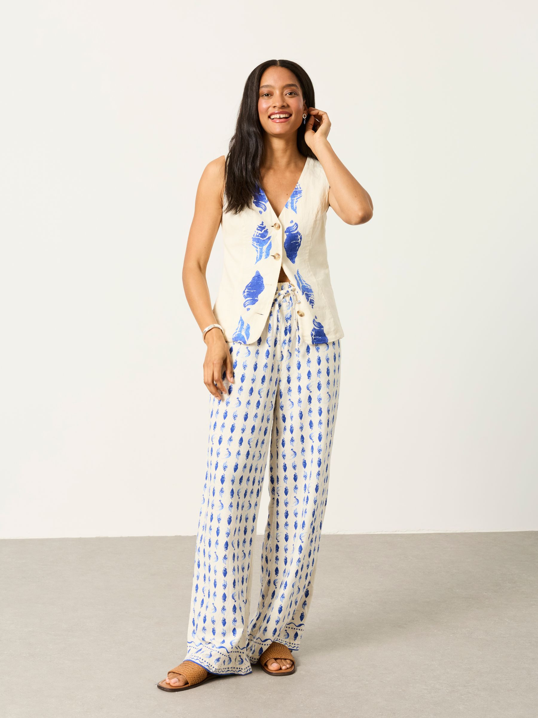 Melissa Ivory shell Palazzo Trousers | Fat Face