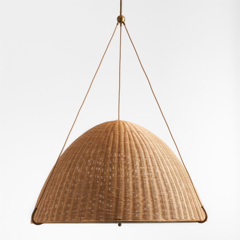 Harwich Large Woven Rattan Dome Pendant Light by Jake Arnold + Reviews | Crate & Barrel | Crate & Barrel