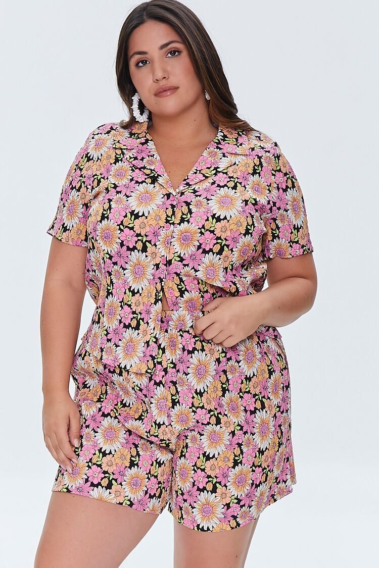 Plus Size Floral Print Shorts | Forever 21 (US)