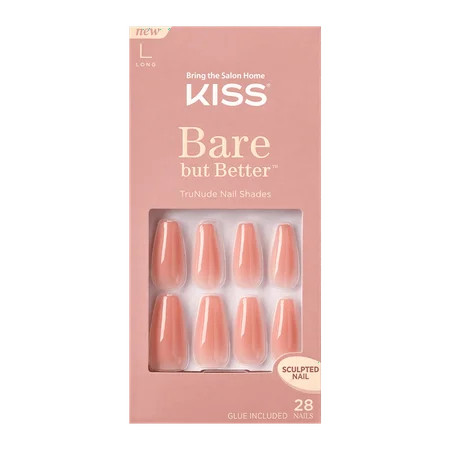 KISS Bare but Better Sculpted Nude Fake Nails Nude Glow 28 Count | Walmart (US)