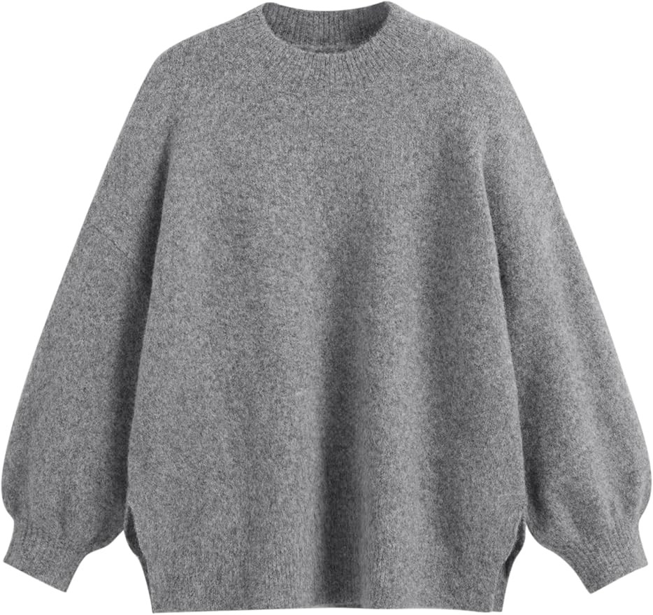 CIDER Womens Oversized Knit Sweater Pullover Crew Neck Casual Cozy Sweaters Trendy | Amazon (US)