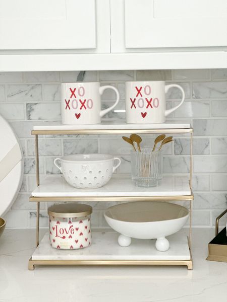 Shop the look! 

Follow me @ahillcountryhome for daily shopping trips and styling tips 

Valentine’s Day decor, mug, footed bowl, valentines candle, marble stand 

#LTKhome #LTKGiftGuide #LTKSeasonal