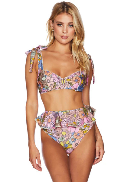 Cella Jane X Beach Riot Blair Top Taupe Floral | Beach Riot