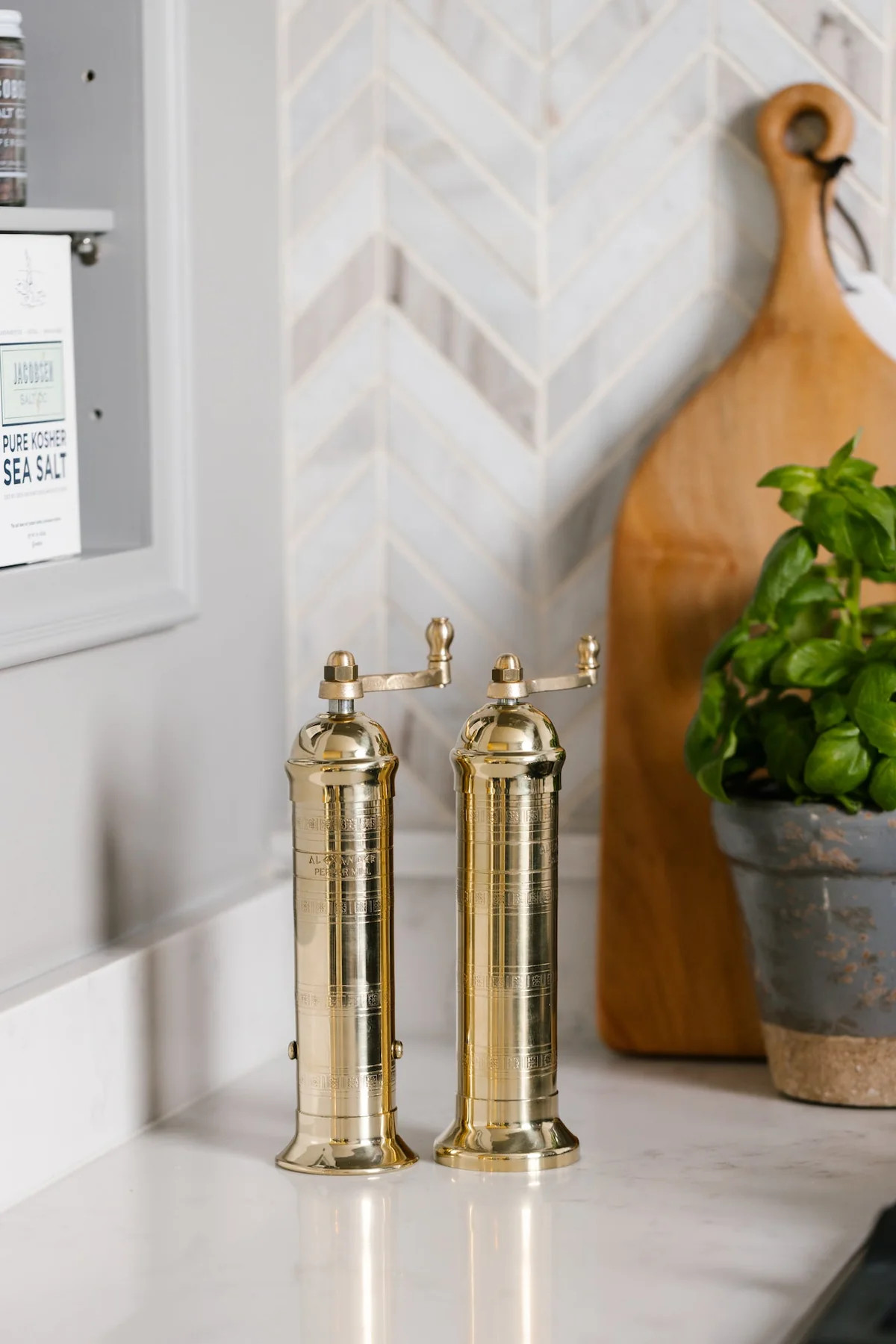 Brass Salt & Pepper Mill Set | Over The Moon
