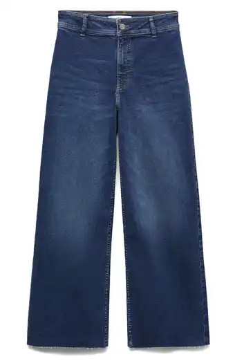 High Waist Raw Hem Wide Leg Jeans | Nordstrom