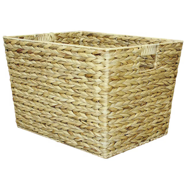 allen + roth ( 18-in W x 12-in H x 14.25-in D ) Natural Water hyacinth Stackable Basket | Lowe's
