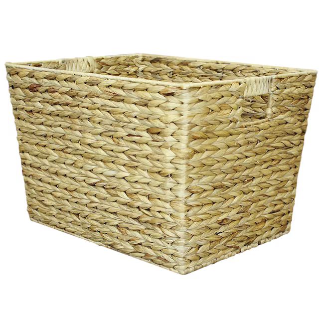 allen + roth (18-in W x 12-in H x 14.25-in D) Natural Water Hyacinth Stackable Basket | Lowe's