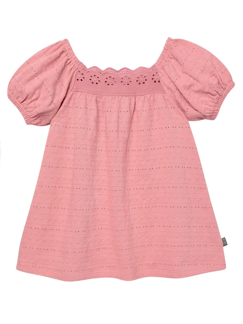 Modern Moments by Gerber Baby Girl Puff Sleeve Dress and Diaper Cover, 2-Piece, Sizes 0/3 Months ... | Walmart (US)