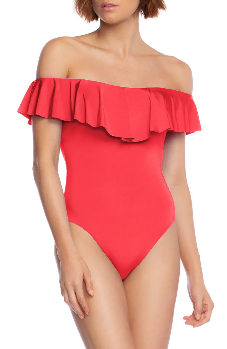 Off the Shoulder One-Piece Swimsuit | Nordstrom