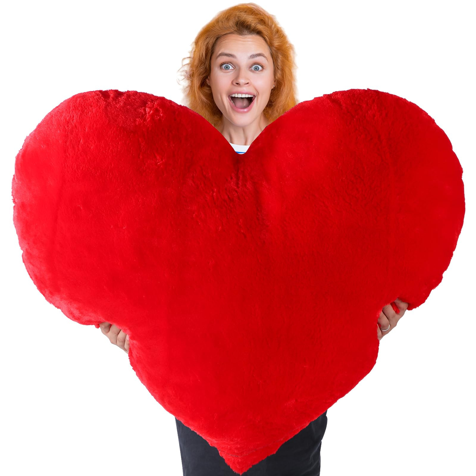 41 Inch Large Giant Heart Pillow Valentine's Day Heart Shaped Pillow Huge Plush Bean Bag Decorati... | Amazon (US)