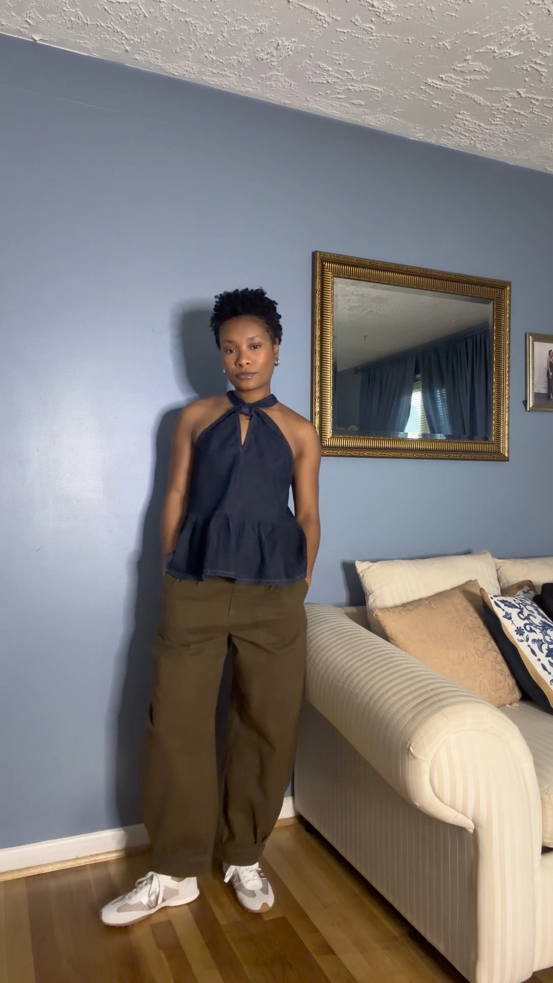 This casual look is cool and comfy! The denim halter is a small and the barrel leg pants are a size 6. I sized up in the sneakers to a size 10 for the comfier fit!

#LTKootd #LTKgrwm #LTKSeasonal