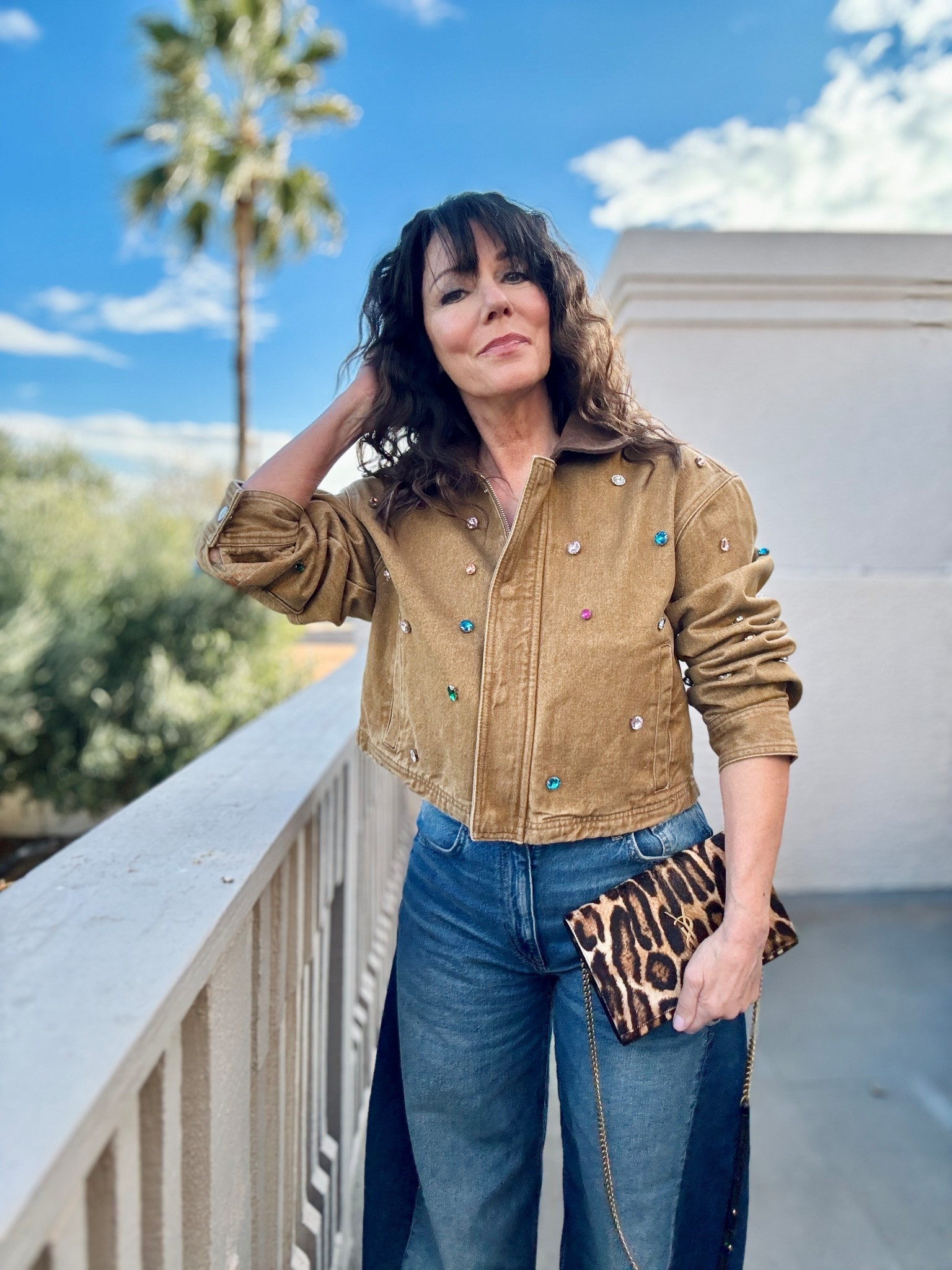 Cutest statement denim jacket with rhinestones. I’m wearing this jacket  as a shirt - it’s just so darn cute 
Wearing a large because I wanted it a little oversized. For reference I’m size 28 jeans and a little under 140 lbs, 5’5”. If you’re between sizes, go up one. 
Jeans by zara 

#LTKOver40 #LTKValentine #LTKdayinmylife