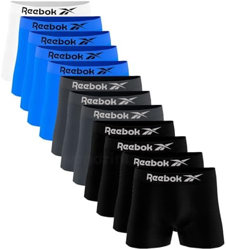 Kit 12 Cuecas Boxer Reebok Masculinas Microfibra Adulto Box Sem Costura | Amazon (BR)