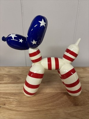 Jeff Koons Inspired Balloon Dog 7\u201d Tall Patriotic Red White Blue Figurine Rare | eBay | eBay US