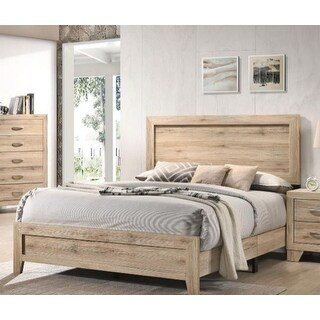 Transitional Style Miquell Queen Size Panel Bed with Rectangular Headboard, Low Profile Footboard... | Bed Bath & Beyond