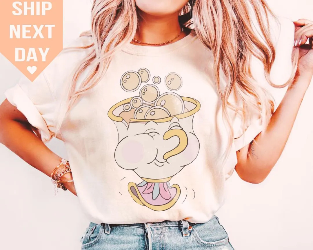 Beauty and the Beast Chip T-shirt, Crop Top, Disneyland Collection, Disney Cute Shirt, Disneyworl... | Etsy (US)