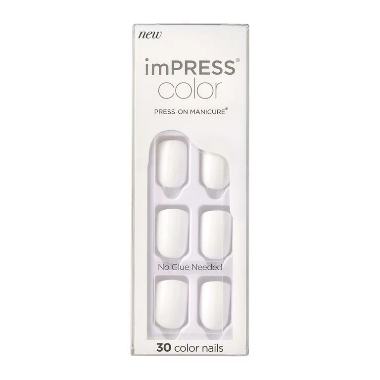 KISS imPRESS Color Press-on Manicure, Frosting, Short - Walmart.com | Walmart (US)