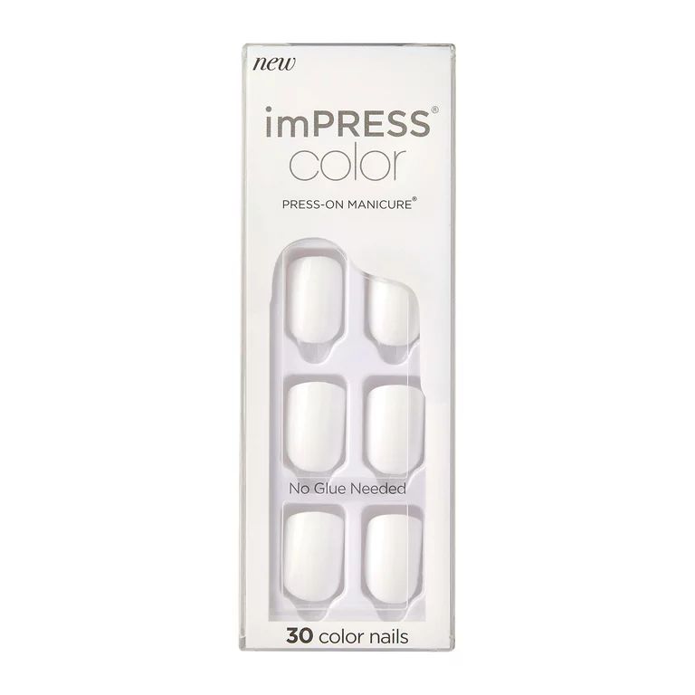 KISS imPRESS Color Press-on Manicure, Frosting, Short | Walmart (US)