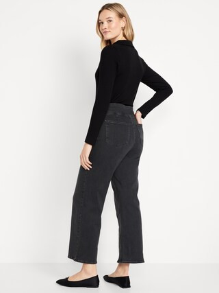 High-Waisted Weekender Pull-On Crop Wide-Leg Jeans | Old Navy (US)