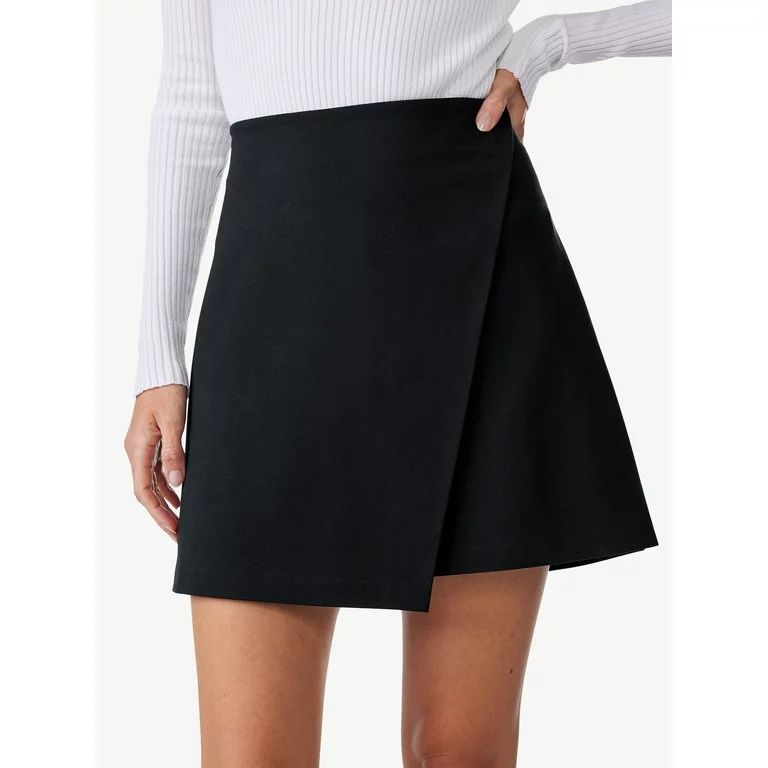 Scoop Women's Fold Over Ponte Mini Skirt, Sizes XS-XXL | Walmart (US)