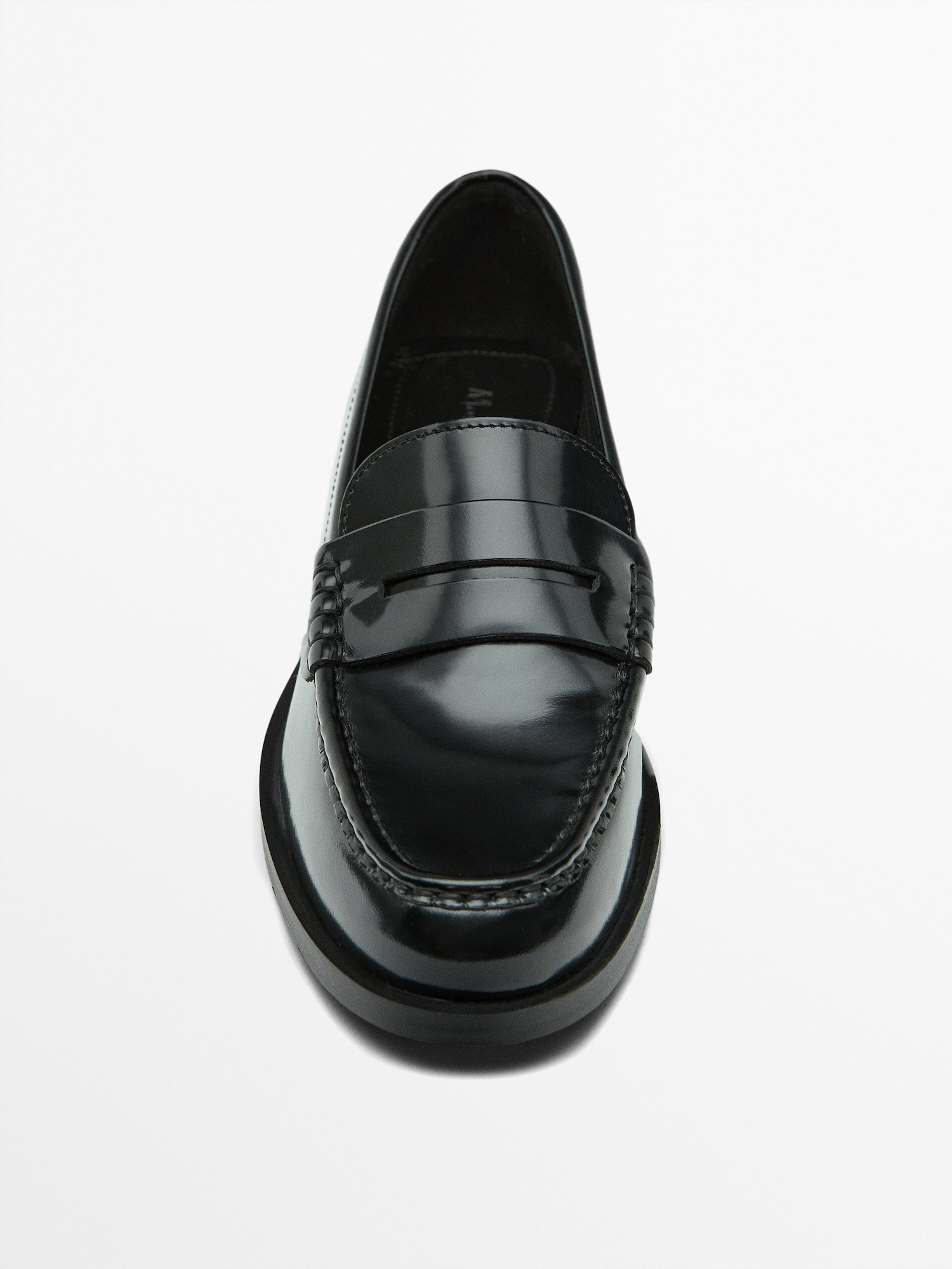 Leather penny loafers | Massimo Dutti UK