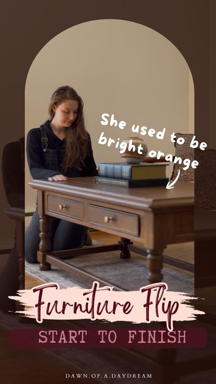 Stick around because the full reveal is coming very soon! 👀✨

If you want the link to everything I used to refinish this table comment “DIY” and I’ll send it your way ☺️

She’s finally done! 🥲 can you believe this is the same piece?? 

............................................................................ 

Old house, big dreams and a girl with zero experience figuring it out as she goes! 
This isn’t an expert DIY account. It’s a “you’ve got this too” kind of space 🫶
Follow along and let’s learn together! 💗

🎥 Want more than the pretty before and after? Stories are the heart of the project , unfiltered + in-progress
💌 It’s official: our cozy corner of the internet is open! Swing by the website to find free tutorials and supplies.

............................................................................

#FurnitureFlip #FurnitureRefinishing #DIYReveal #DIYFurnitureMakeover #DIYForBeginners
furniture refinishing DIY project | coffee table makeover reveal | sanding and staining wood furniture | DIY furniture flip step by step | restoring old furniture at home | beginner furniture refinishing tips