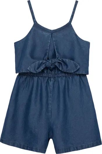 Habitual Kids Kids' Tie Front Denim Romper | Nordstrom | Nordstrom