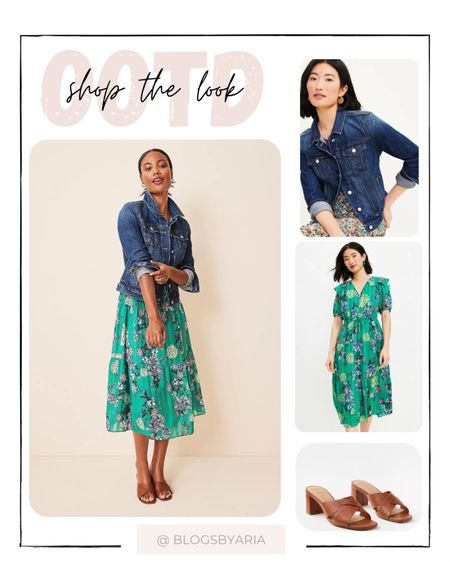 Shop the look spring outfit of the day. Spring business casual workwear. Spring floral dress with denim jacket. Spring church outfit  

#LTKFind #LTKstyletip #LTKSeasonal