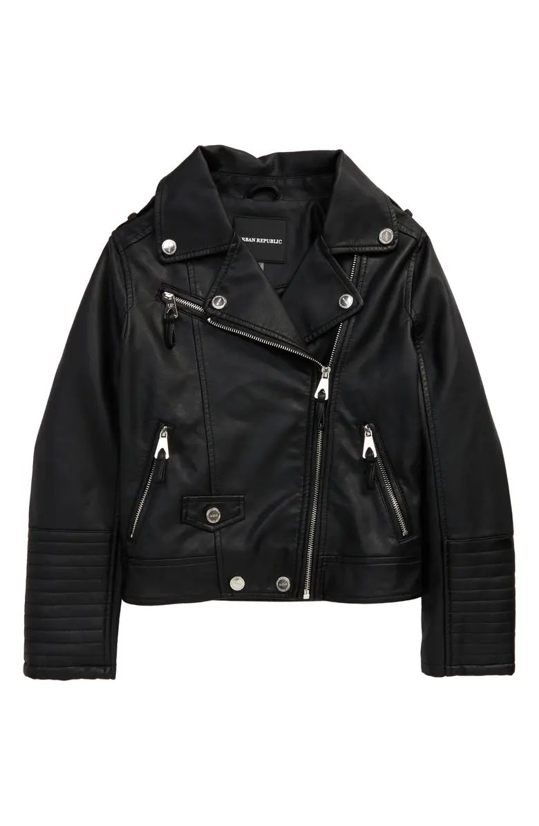 Kids' Quilted Faux Leather Moto Jacket | Nordstrom | Nordstrom