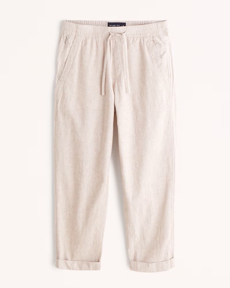 Men's Linen-Blend Pull-On Pant | Men's Bottoms | Abercrombie.com | Abercrombie & Fitch (US)