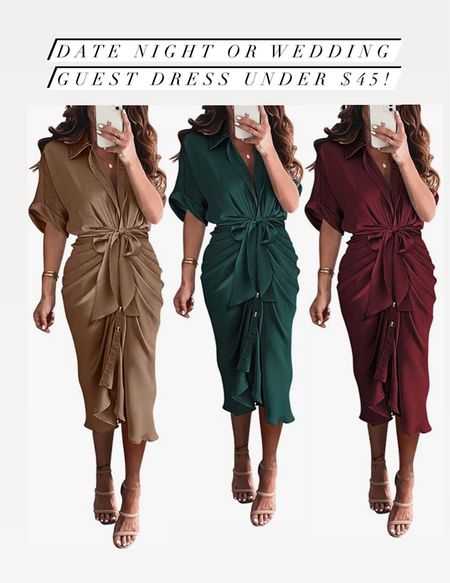 Here’s a great date night, brunch date or wedding guest dress! And it’s under $45!! And comes in tons of colors!!! #dress #dresses #vacationoutfit 

#LTKunder50 #LTKstyletip #LTKFind