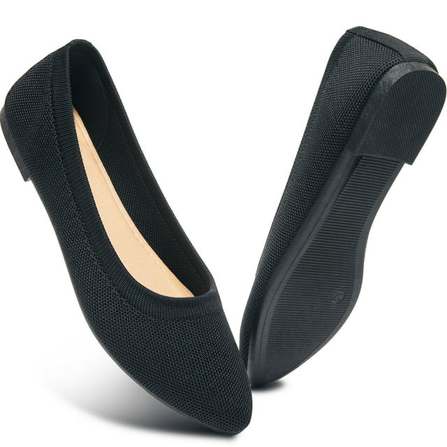 Women's Fashion Ballet Pointy Toe Flats Mesh Slip-On Shoes Casual Comfortable Shoes(Navy,9) | Walmart (US)