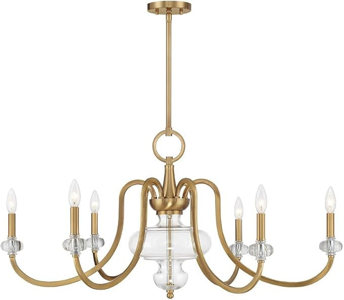 Savoy House 1-5802-6-322 Bergdorf 6-Light Chandelier in Warm Brass (39'' W x 19'' H) | Amazon (US)