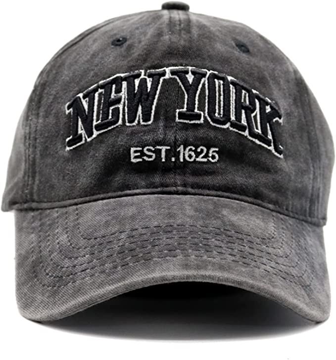 New York Hat Embroidery Baseball Cap Vintage Adjustable Strapback for Men Women | Amazon (US)
